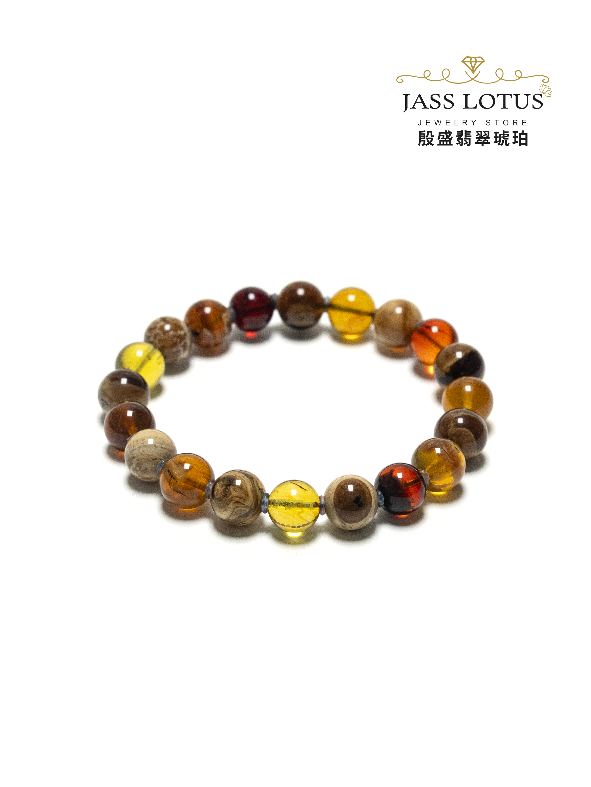 緬甸天然琥珀高質多寶手串