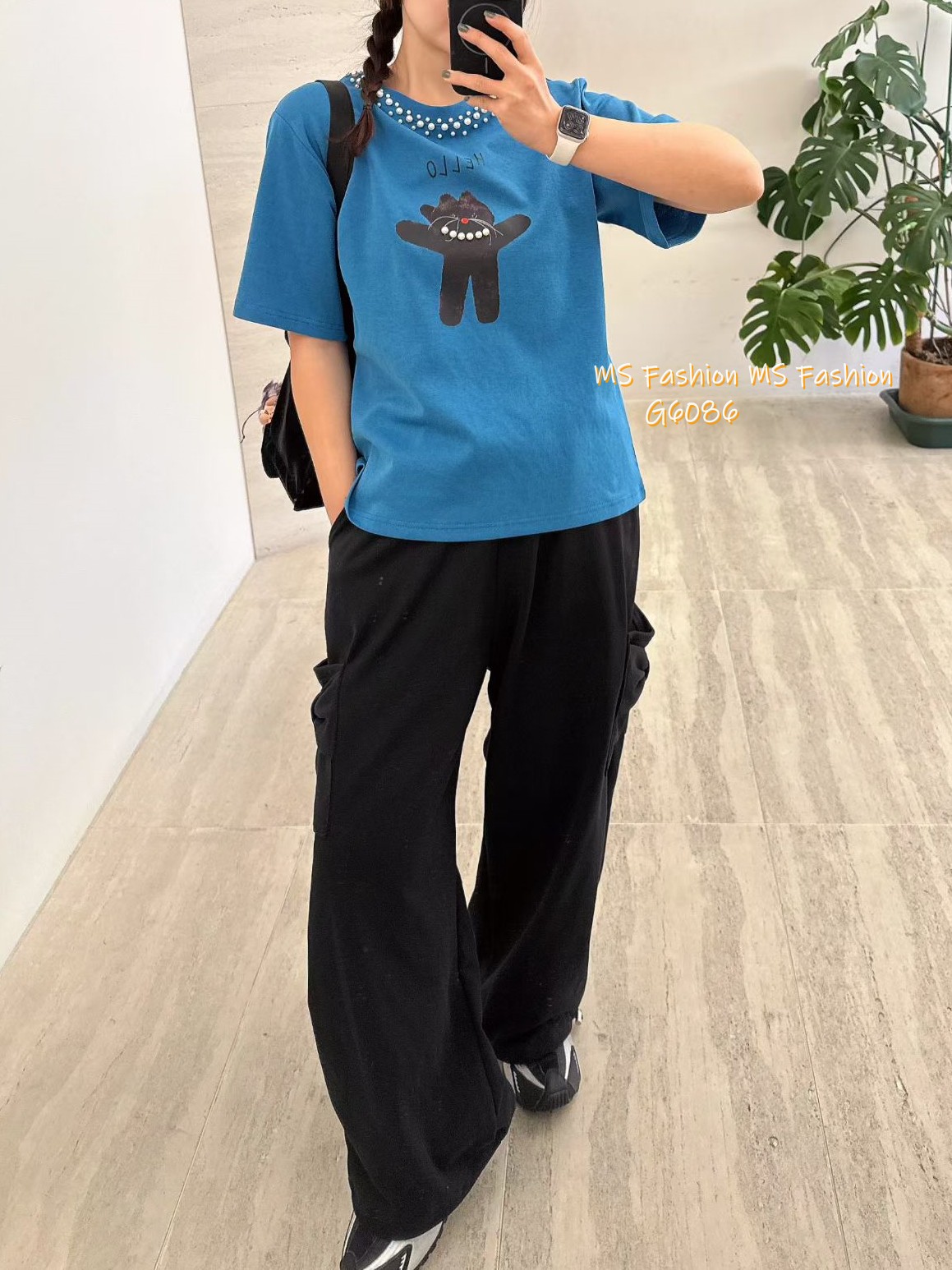 G6086 韓國🇰🇷可愛黑貓top