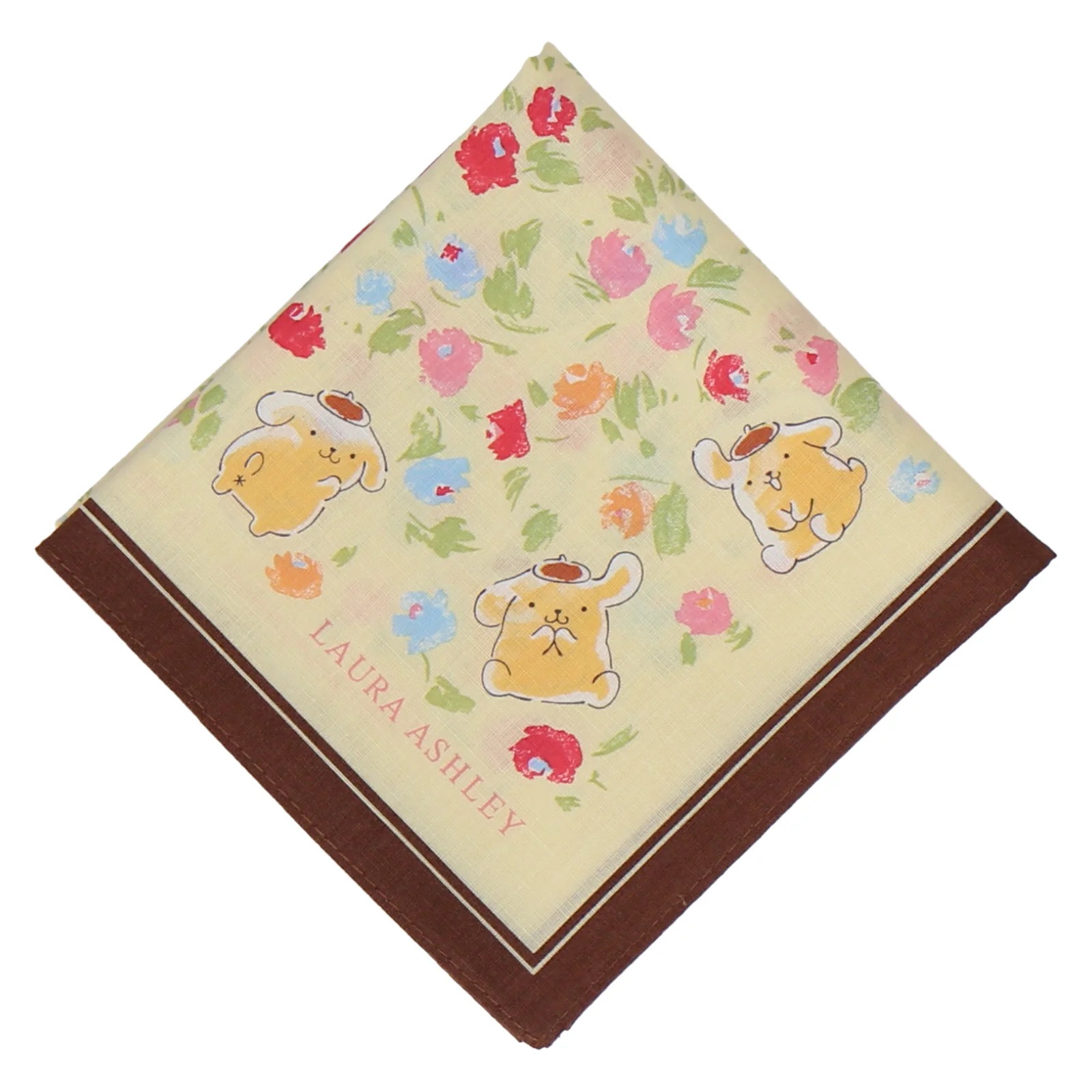 🎀【預訂】Laura Ashley x Sanrio Pompompurin 花花圖案印花手帕 - B