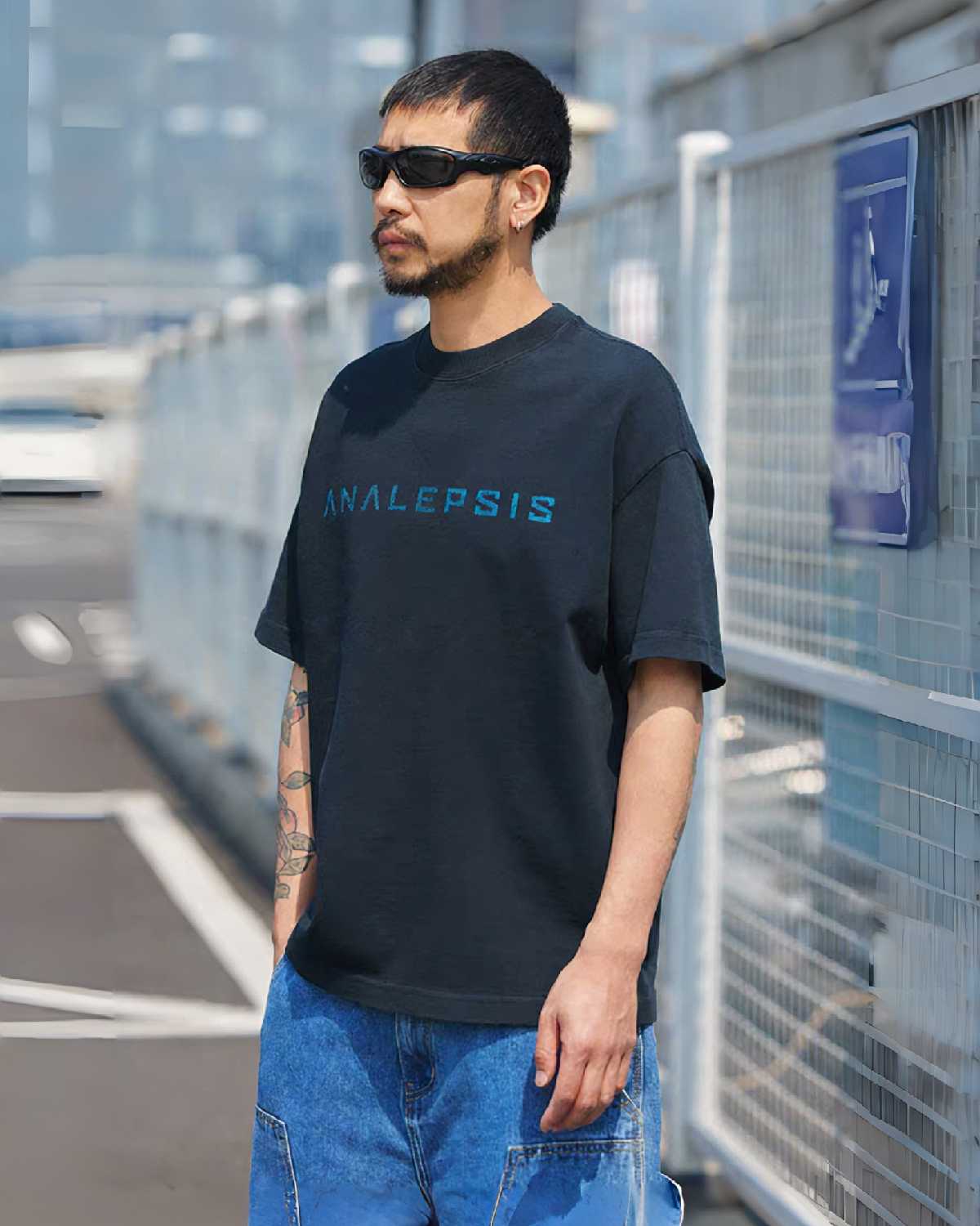 M1318 重磅洗水字母短袖Tee