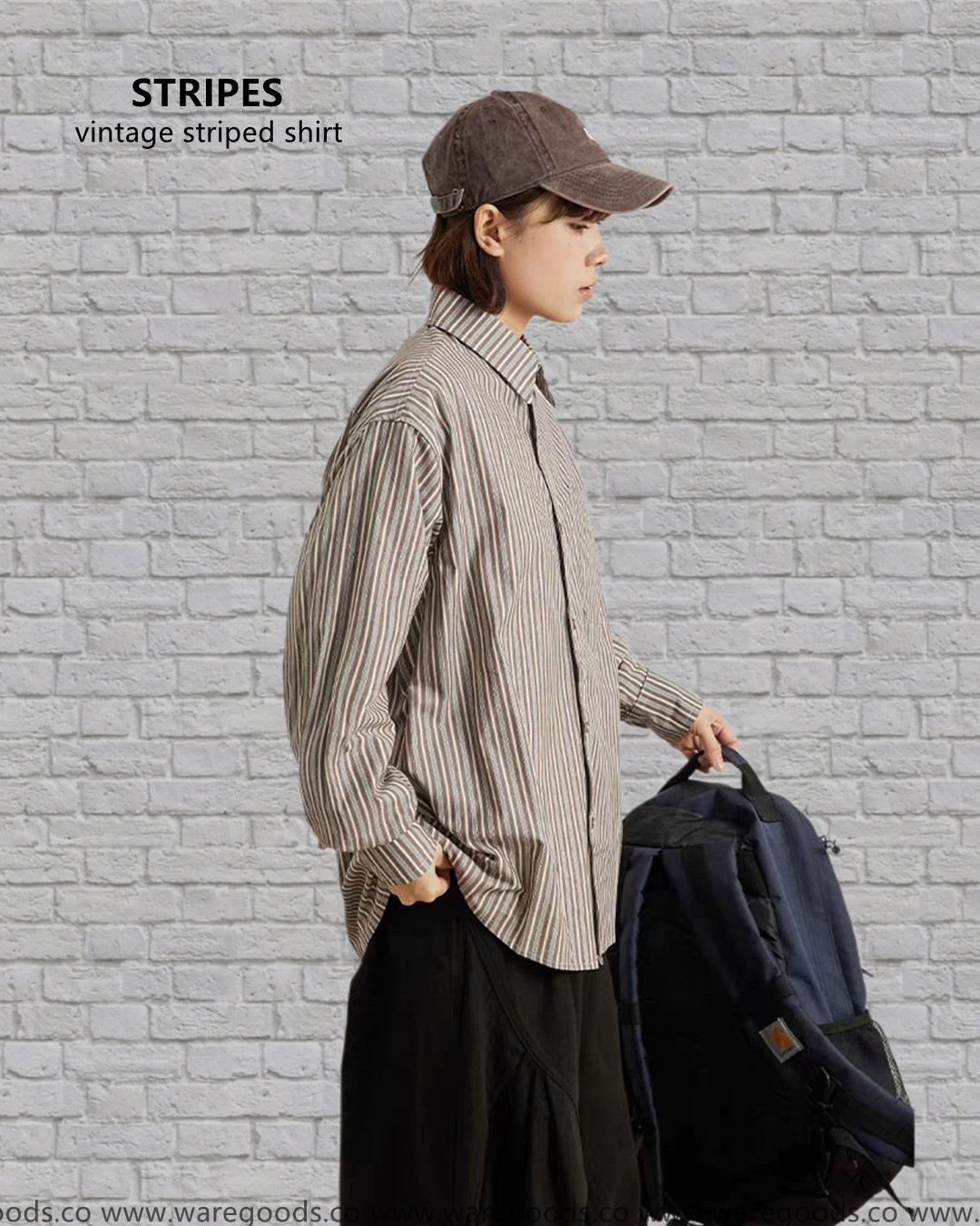 W26復古條紋長袖恤衫