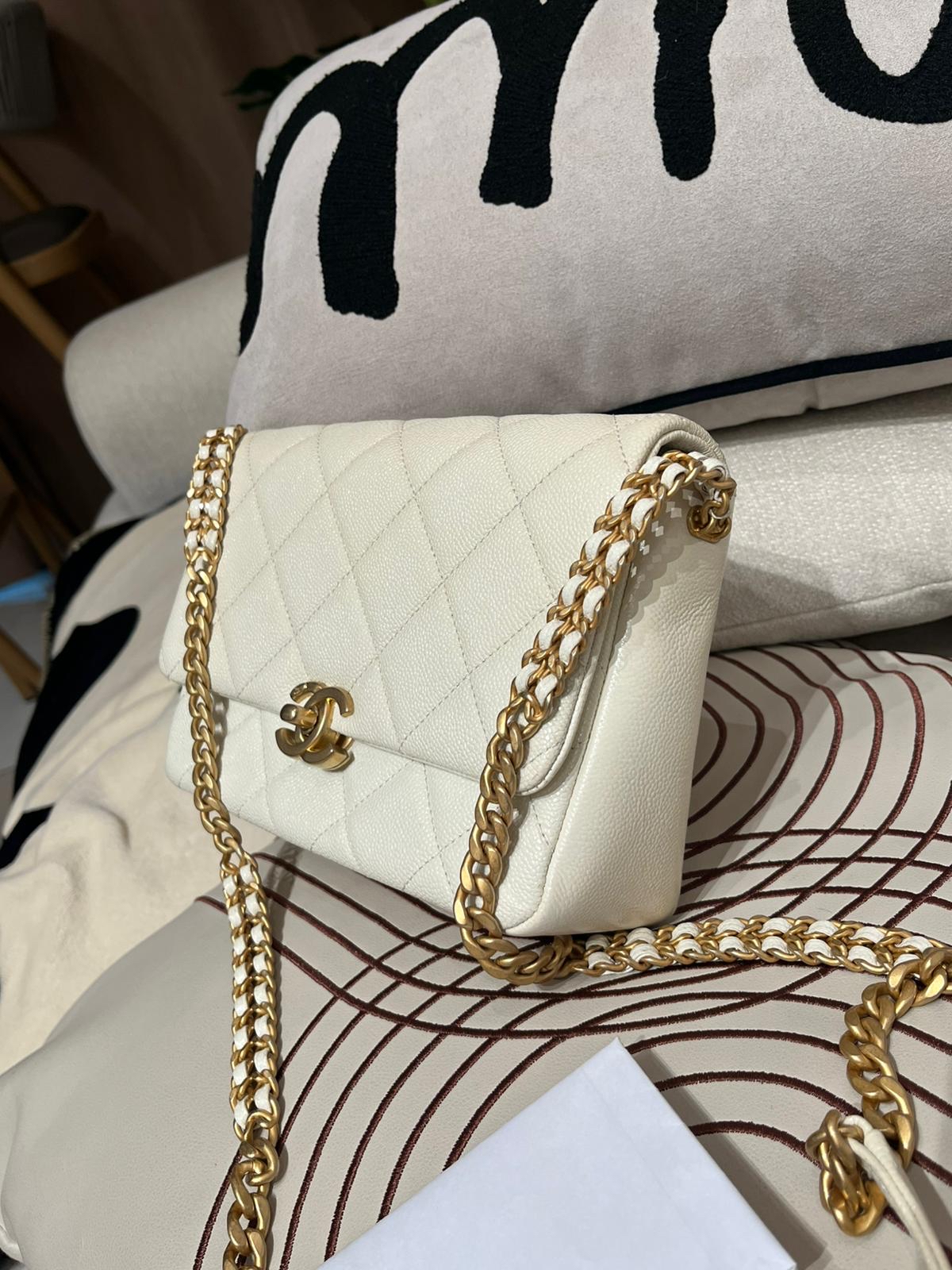 Chanel flap bag AS3103,荔枝牛皮 100%Authentic ,98%new  ✅收據副本✅晶片✅dust bag✅盒