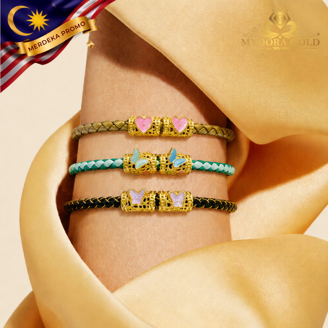 Golden MERDEKA Special - MYDORA Mini Tube Bead Enamel Collection (5G) l EMAS 916/22K
