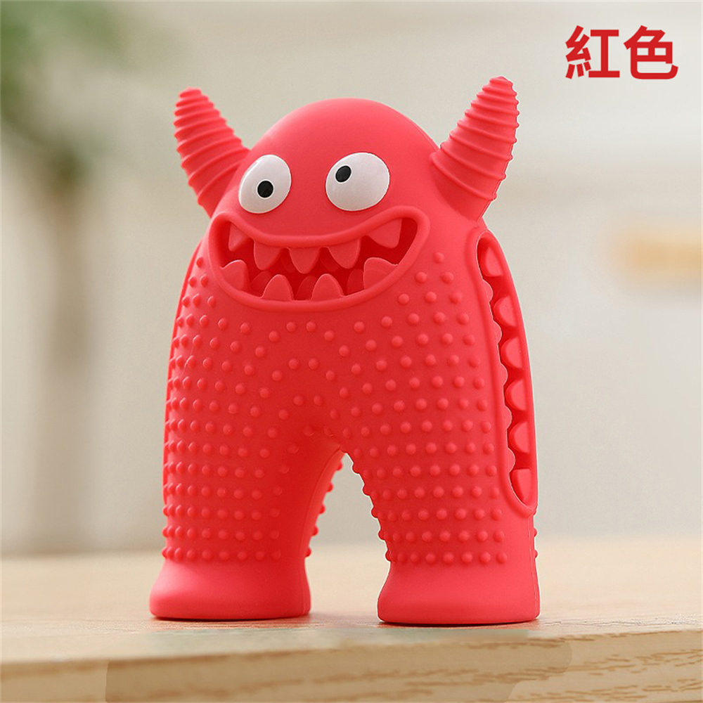 寵物磨牙玩具 狗狗牙刷 狗狗玩具 小怪獸發聲玩具 藍色 ［平行進口］ HK2755