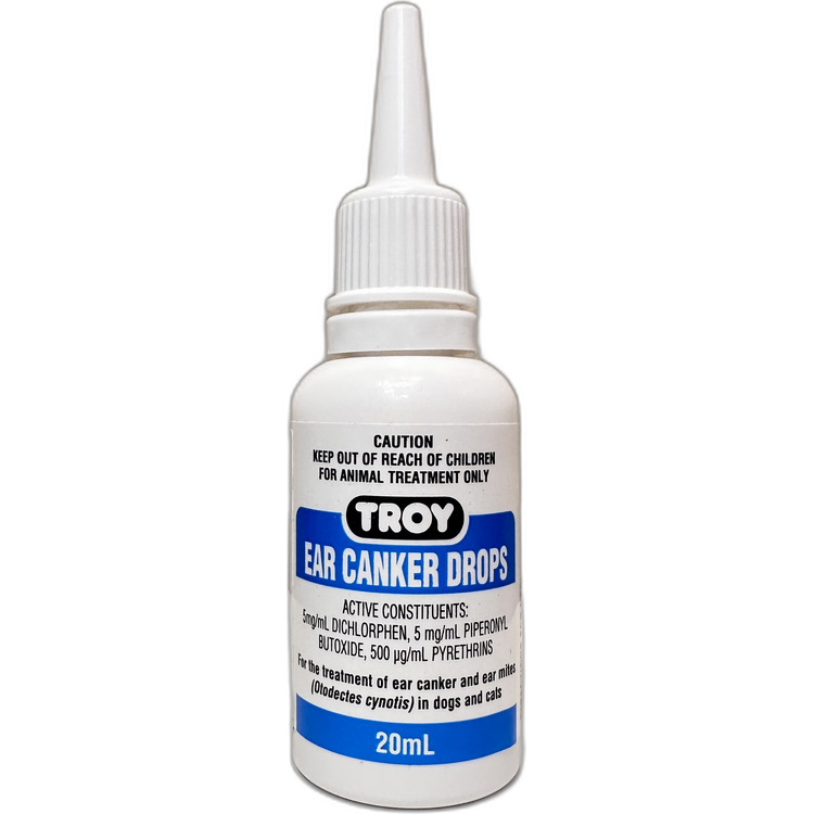 (現貨即取)TROY Ear Canker Drops 犬貓耳朵潰瘍滴劑 20mL - 治療犬貓耳疥蟲感染