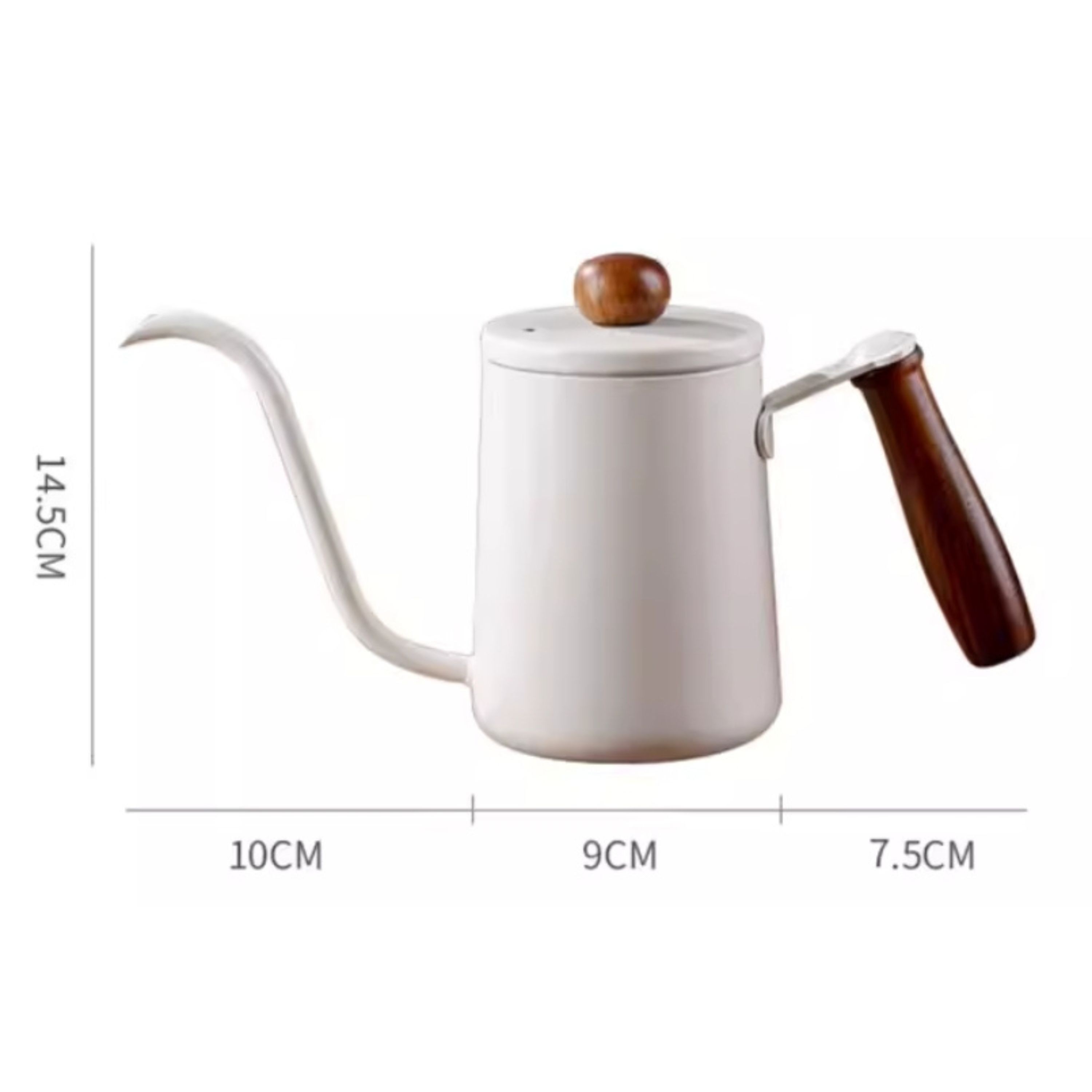 Gooseneck Pour-Over Coffee Kettle with Solid Wood Handle 