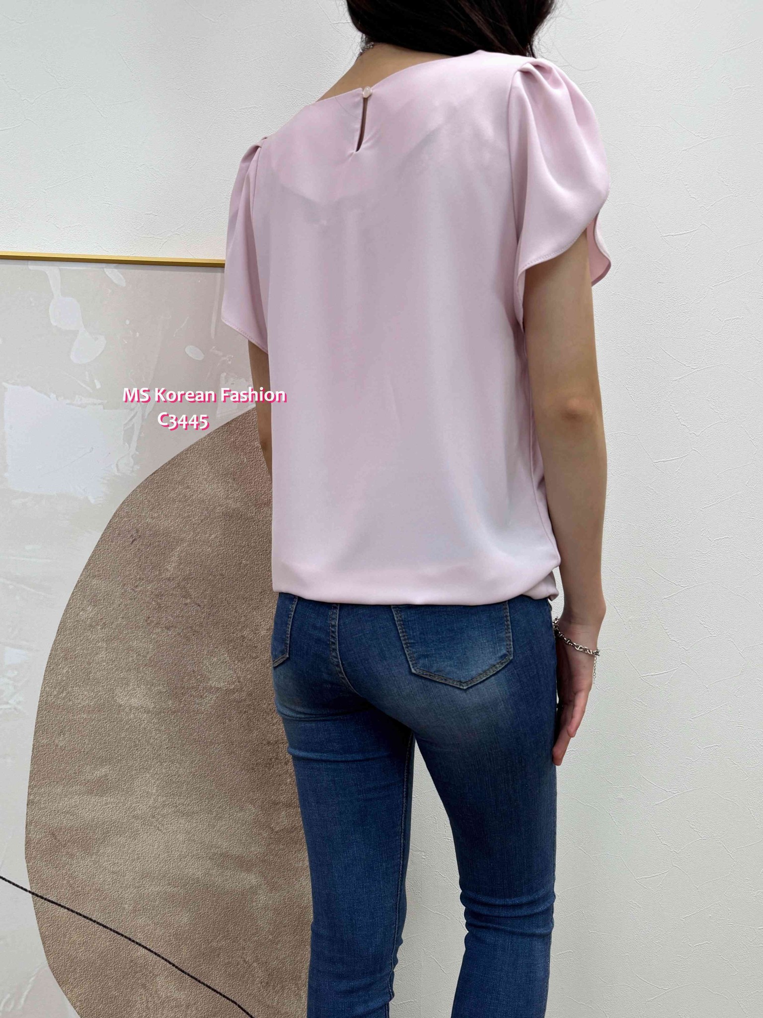 C3445 韓國🇰🇷靚料荷葉袖top