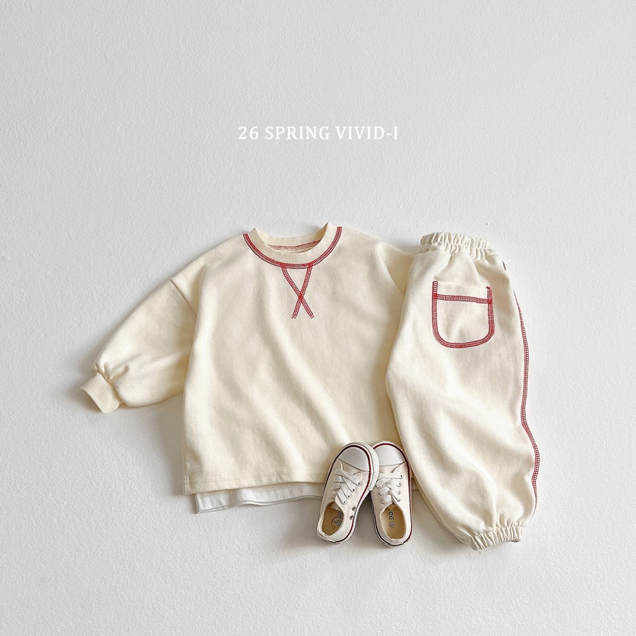 🌸預訂 韓國直送🌸🇰🇷VIVIDI三色撞色縫線寬鬆衛衣