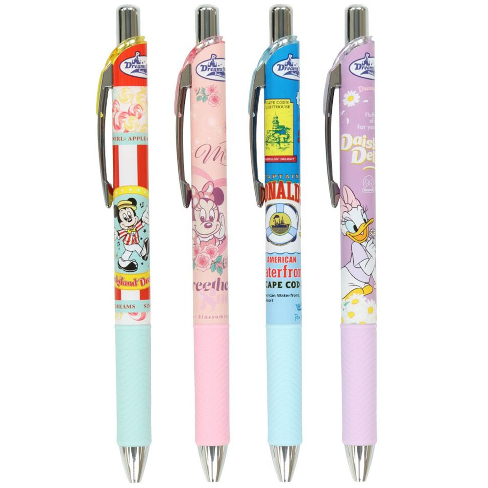 現貨｜【日本 Disney Store 限定】一套四枝 Mickey & Friends 米奇與朋友 日本製 Pentel EnerGel 0.5mm 啫喱筆 074545