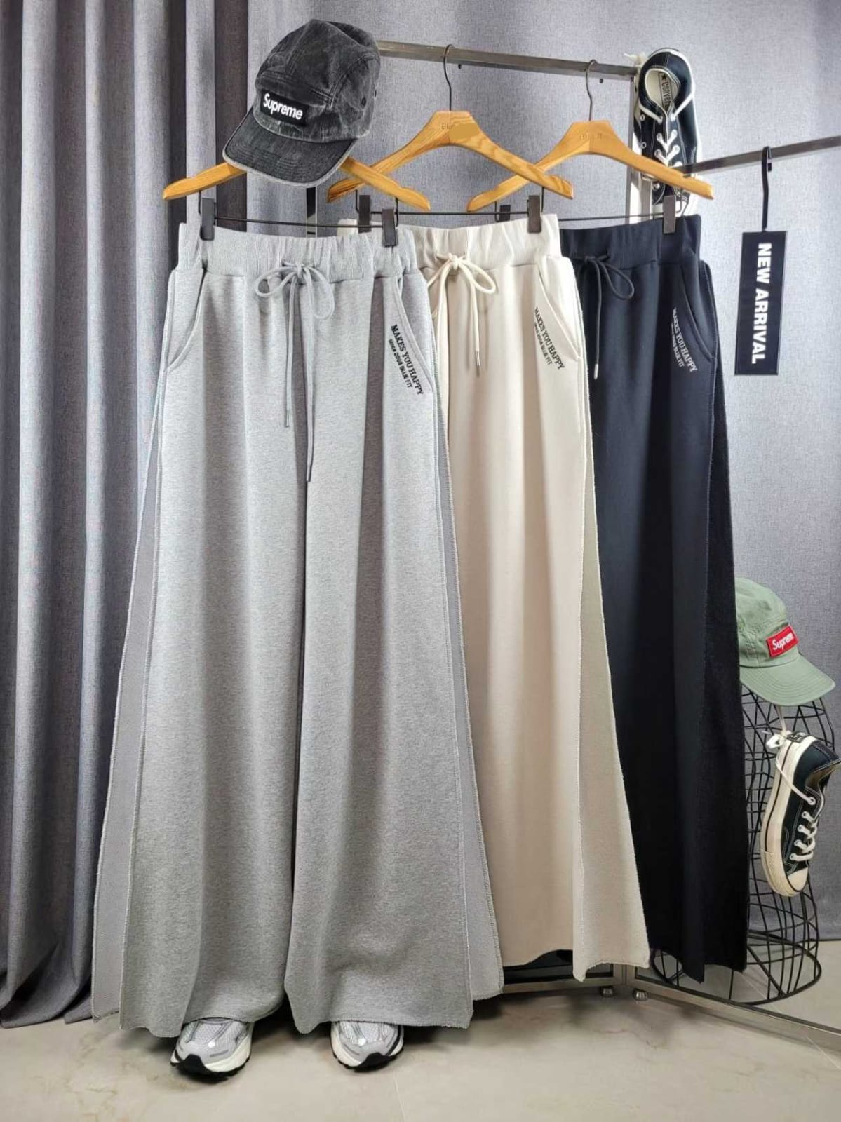 👟【顯瘦神褲】側邊拼接闊腳寬鬆長褲