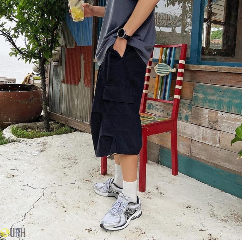 【100%保證韓國直送】Urban String Cargo 復古工裝雙口袋挺括純棉全彈性抽繩寬鬆短褲 👖 [4 color] RG165893