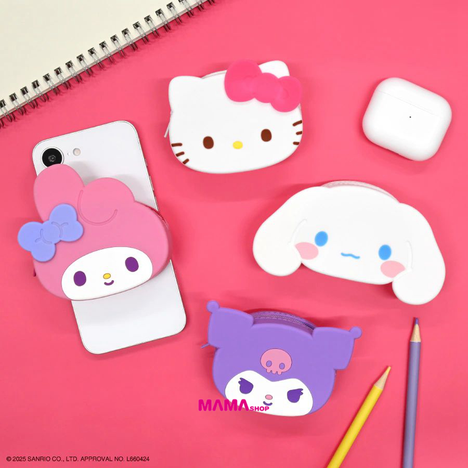 日本直送 SANRIO CHARACTERS 磁吸矽膠小袋