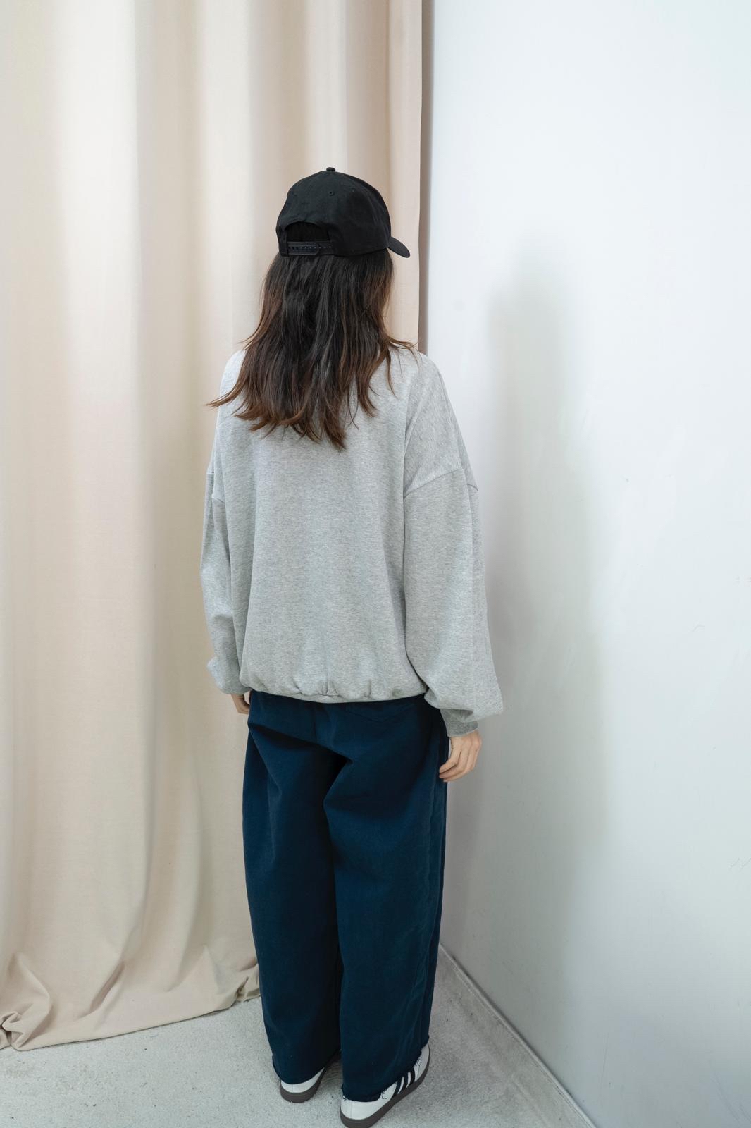 加絨有型文字衞衣（灰色）