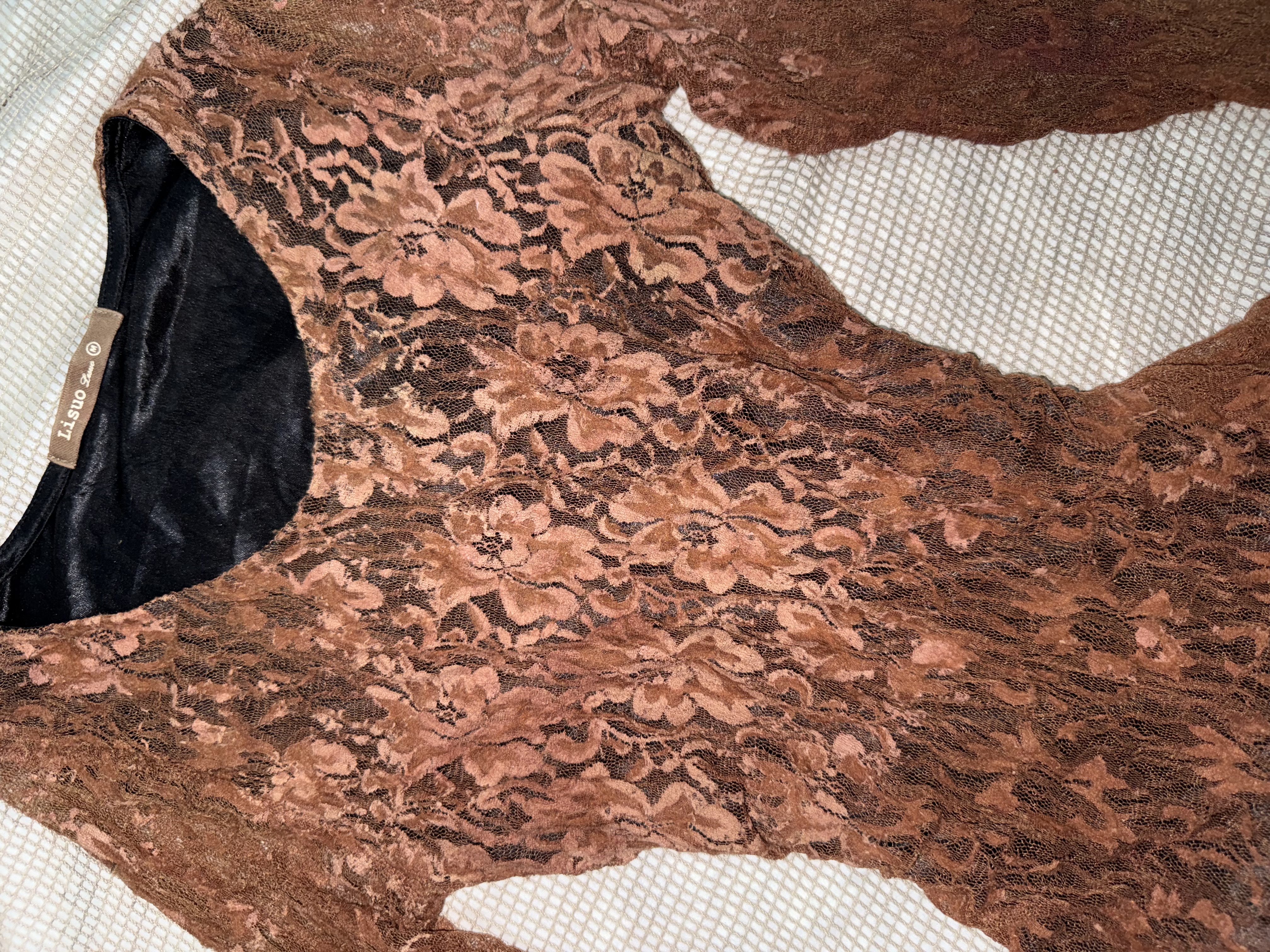 Lace Peplum Top with Tulle Hem