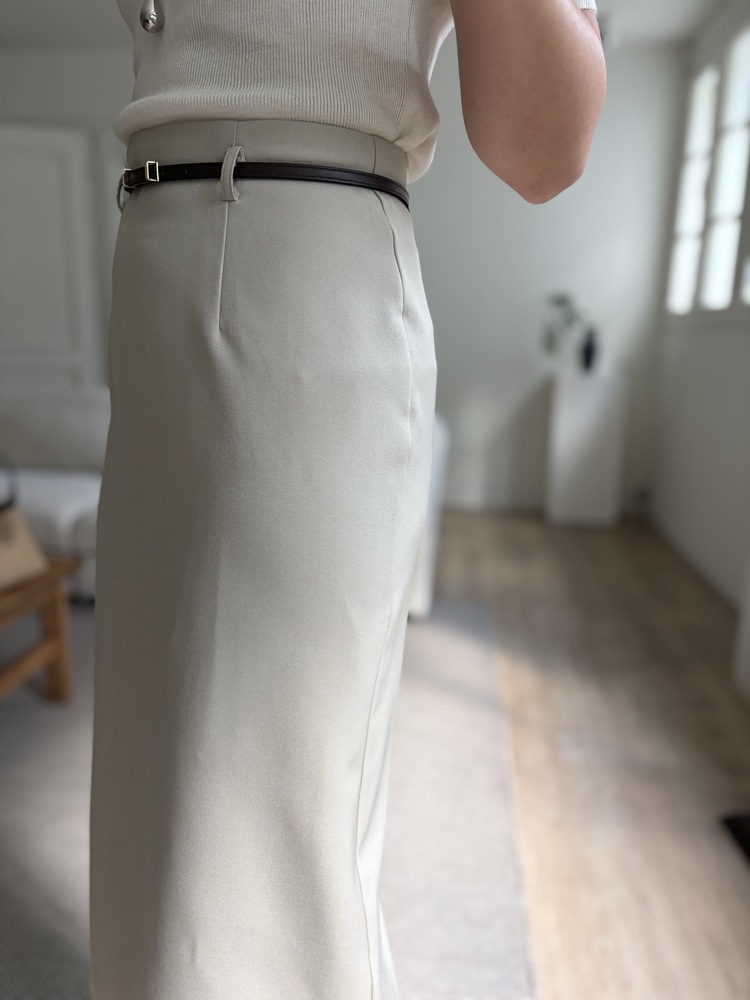The Classy Belted Skirt (Beige)