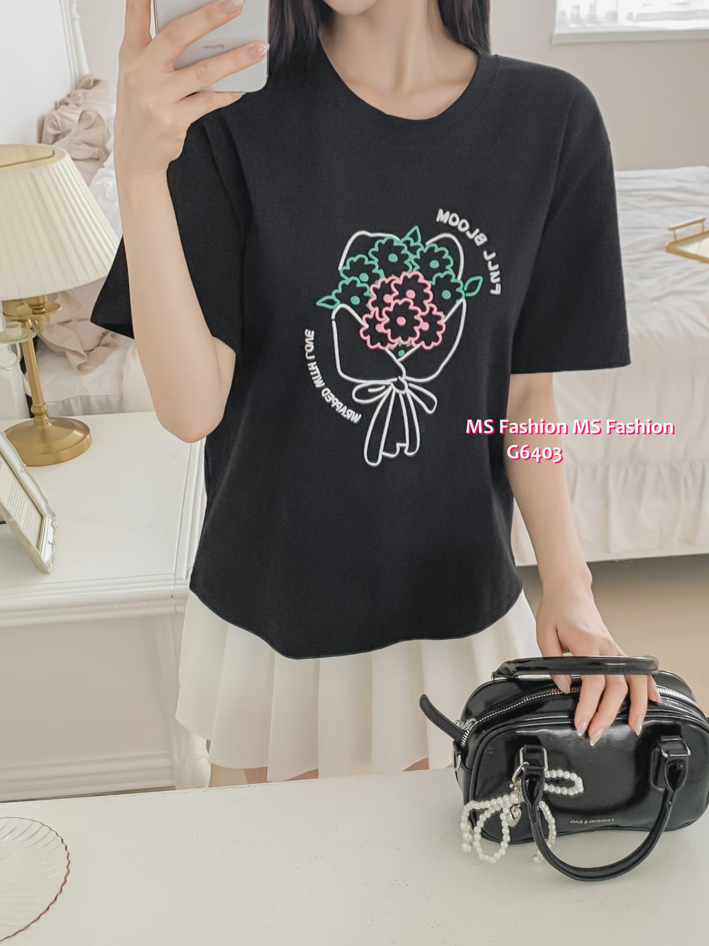 G6403 花花print tee