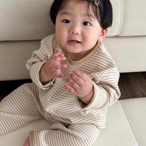 DOTTODOT 清新可愛羅紋系列-條紋居家上下套裝