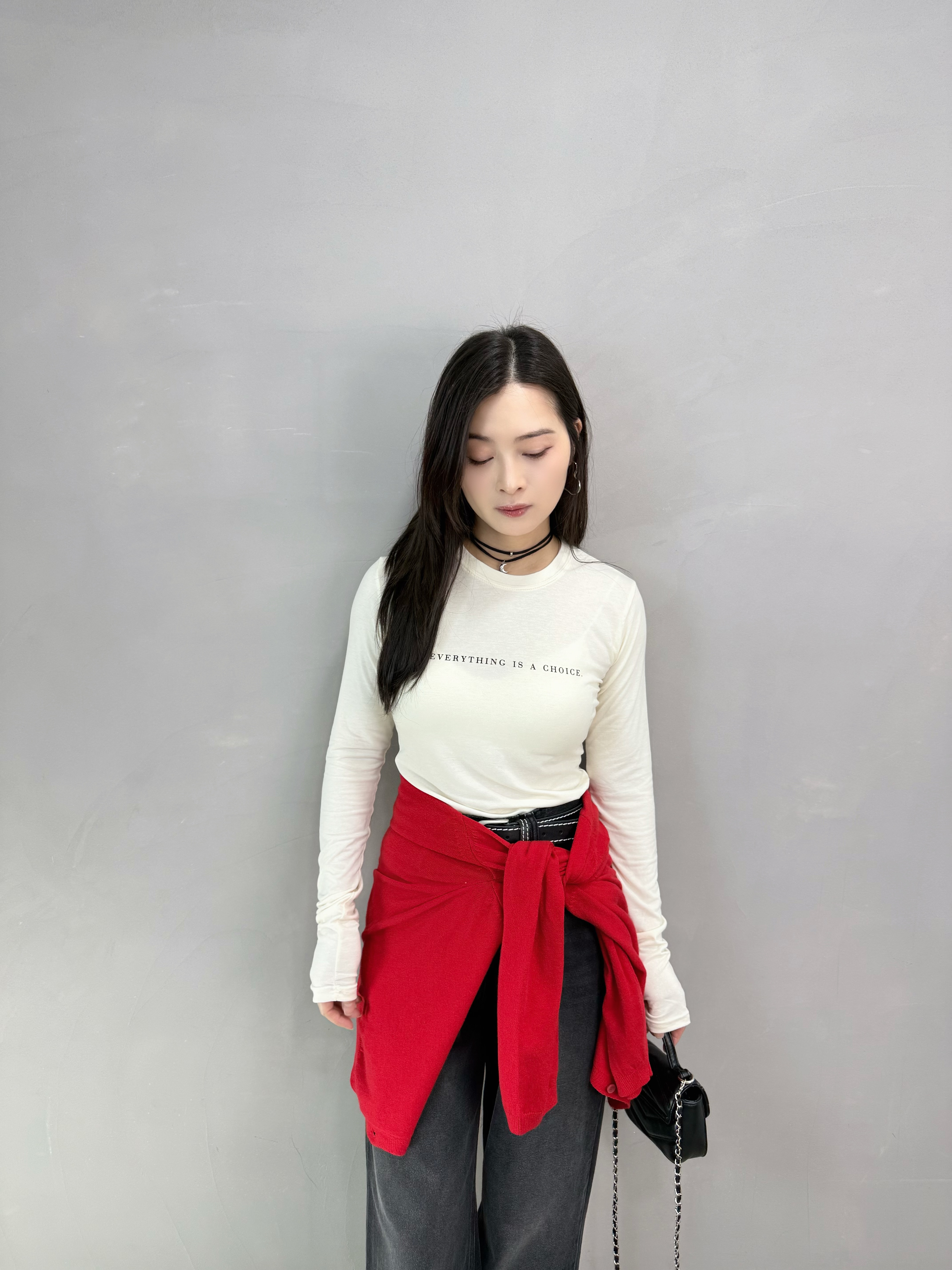 G85 細英文字長袖tee