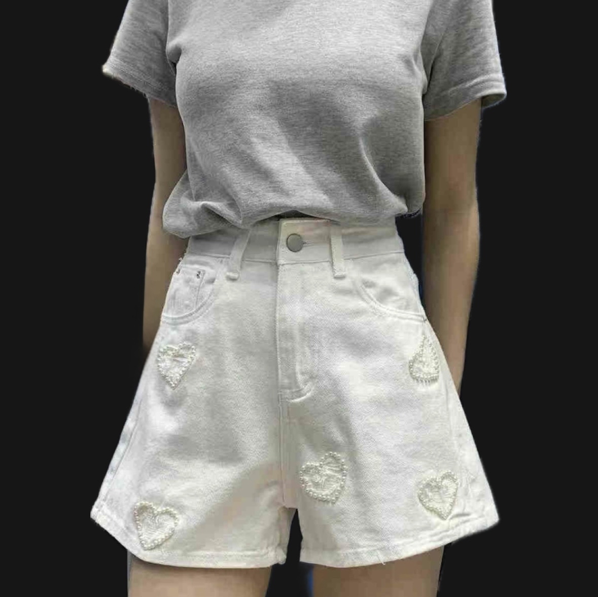 J211可爱心形短裤