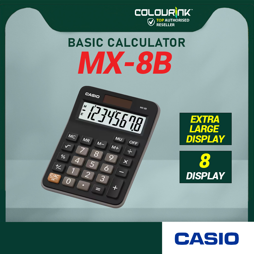 CASIO ORIGINAL MX-8B MINI DESK TYPE CALCULATORS