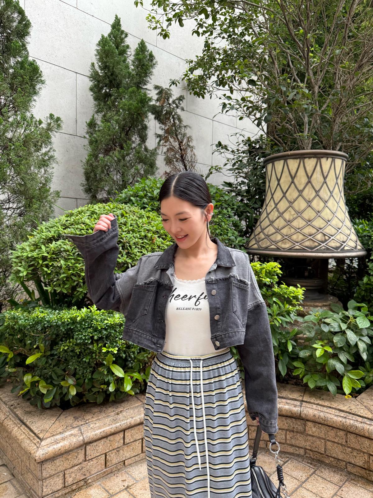 F04 夏日拼色洗水牛仔褸