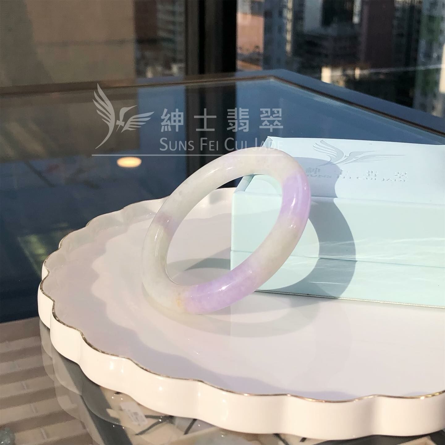 冰藍紫圓鐲56.3mm