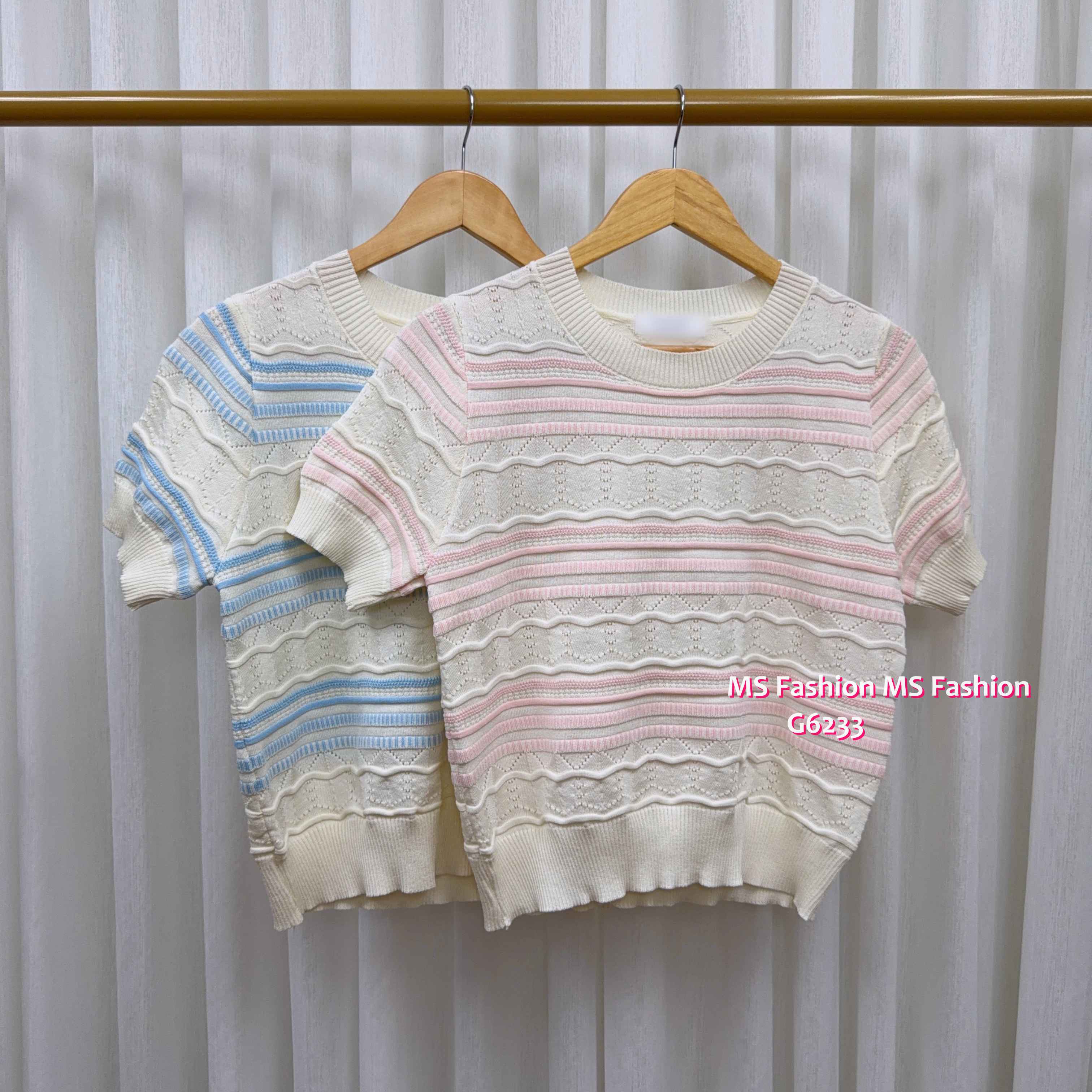 G6233 韓國🇰🇷凹凸紋橫間針織top