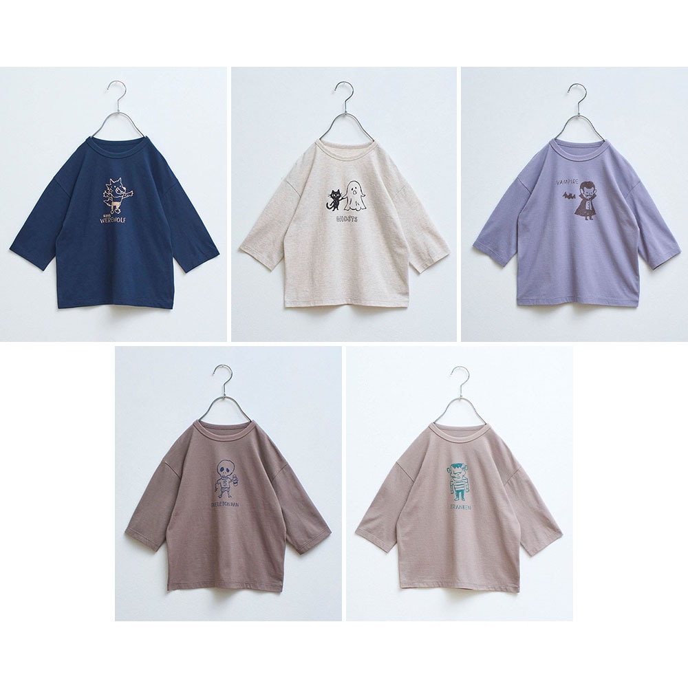 🆕【⭐訂購⭐】  🇯🇵日本直送 🌀輕鬆插圖風格 七分袖Tee(一套5件) 🌀 [PLBA-0026][260303]