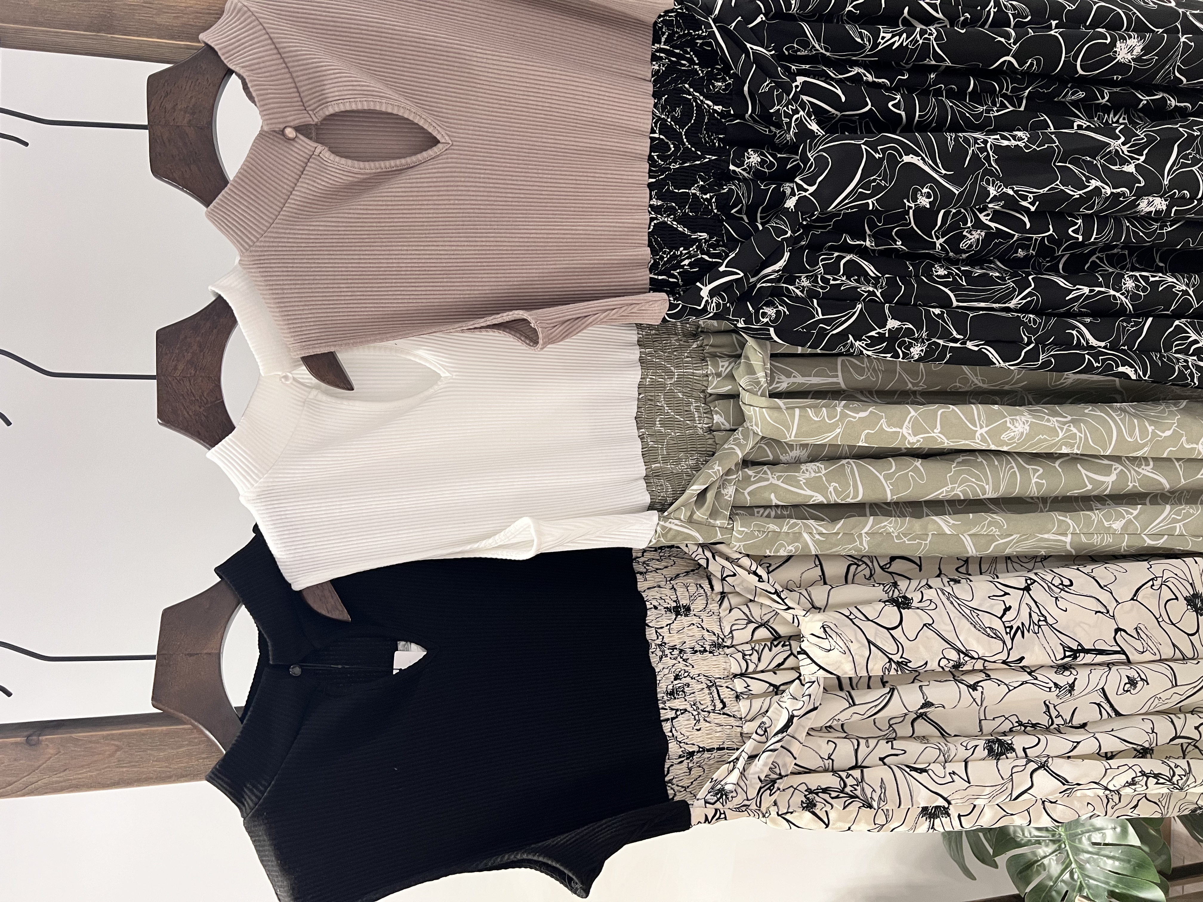 懶人必購👒假兩件花卉拼色洋裝裙(JP)362411