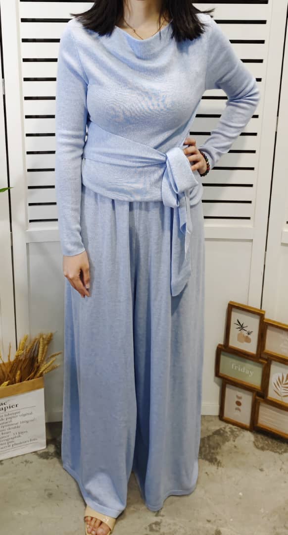 4939 Knitted Set Blouse Long Pant 