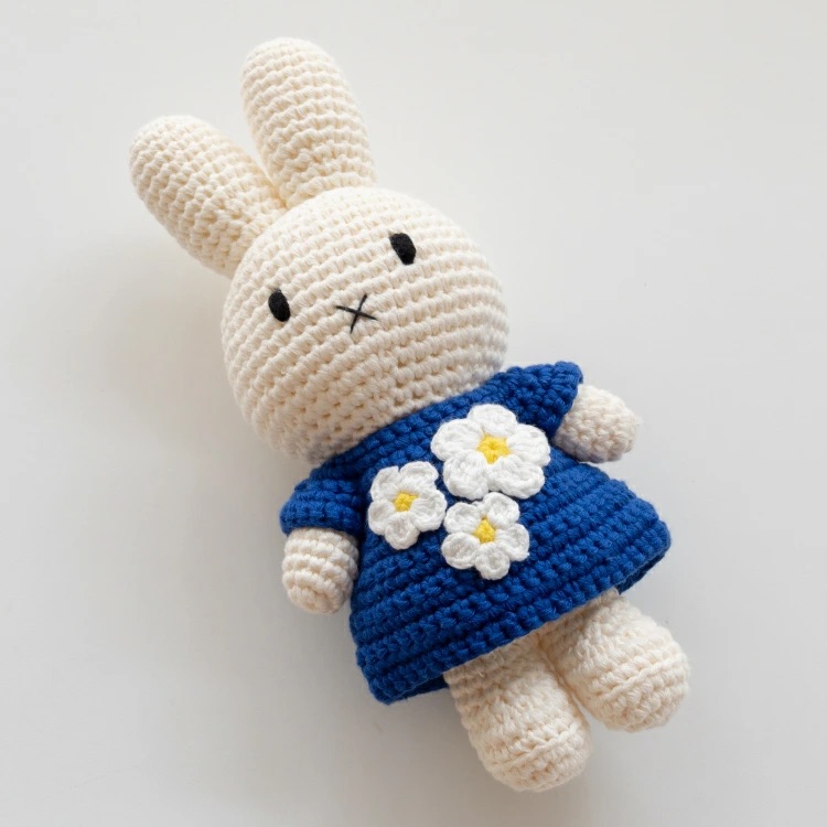 📦訂購 日本代購 荷蘭 Just Dutch 手工編織 米菲 Miffy 藍色碎花裙 公仔