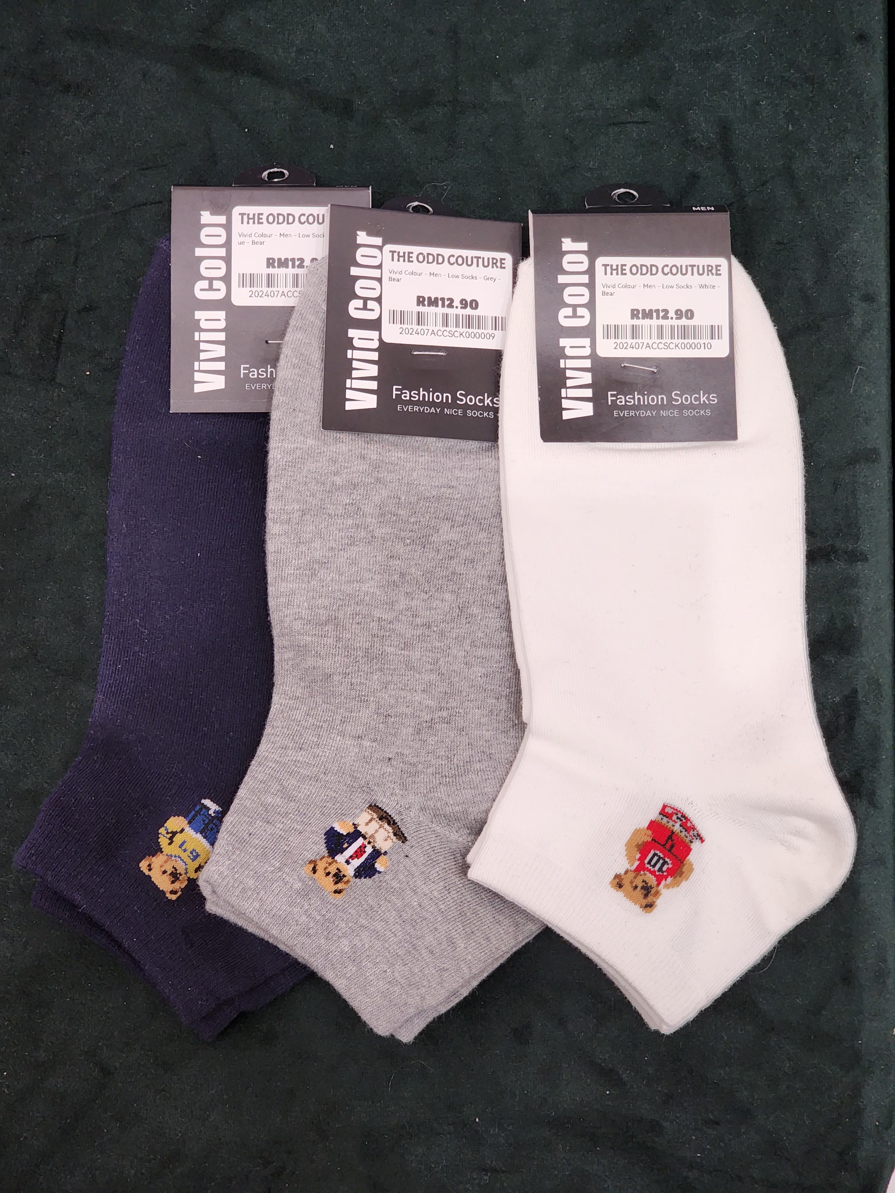 Vivid Colour Low Socks Bear