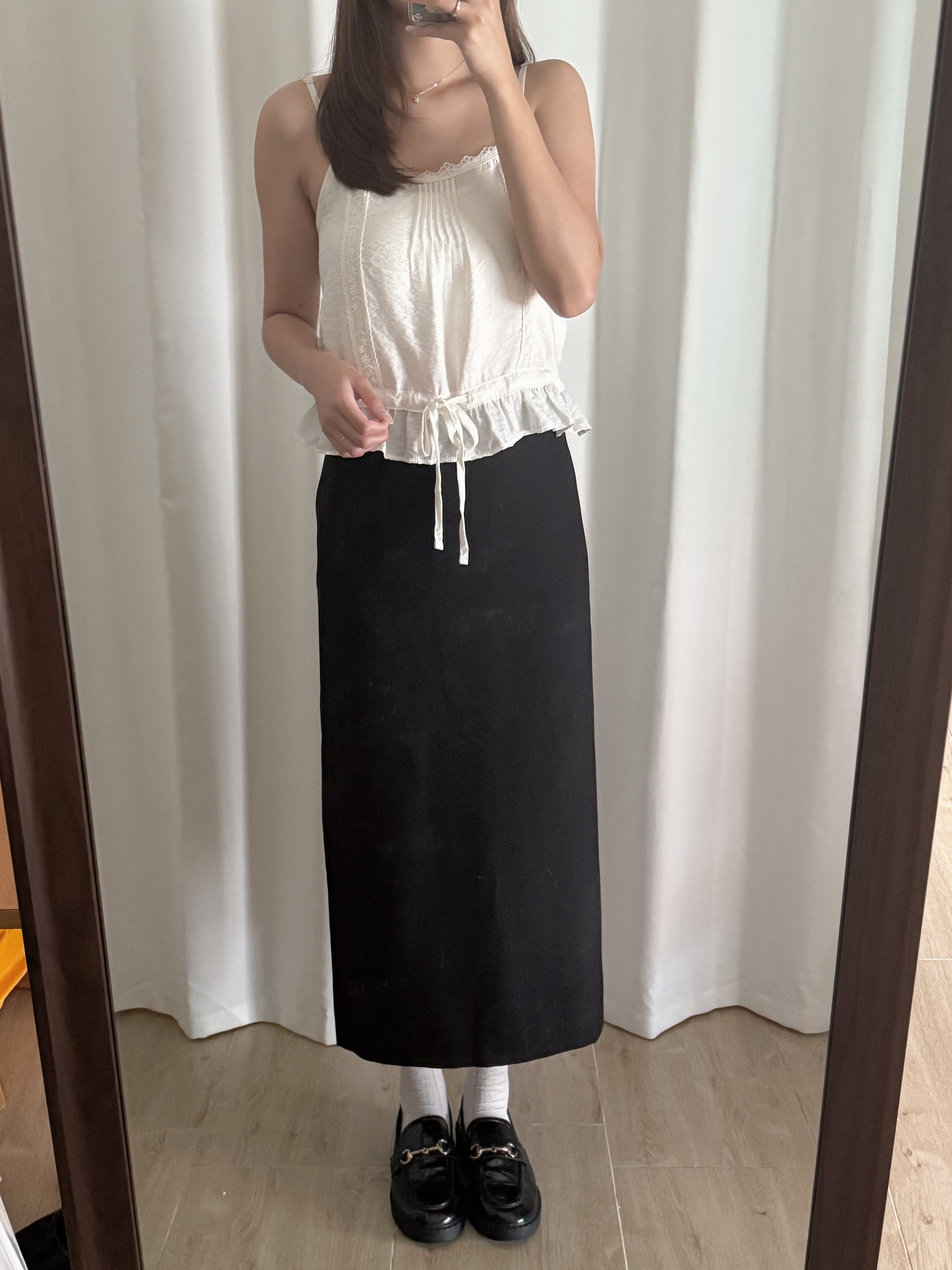 顯瘦H型後開衩長裙(兩色入/兩個尺碼)