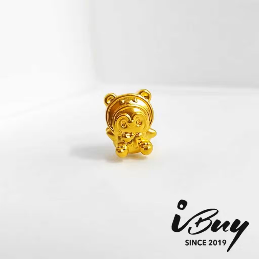 916 HARD GOLD BABY PENGUIN CHARM BEAD 916 硬金 企鹅宝宝串咀