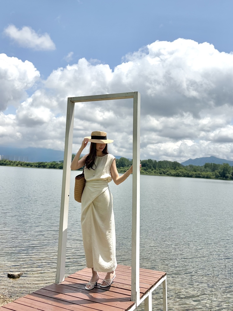 Effortless Wrap Dress (Oat)