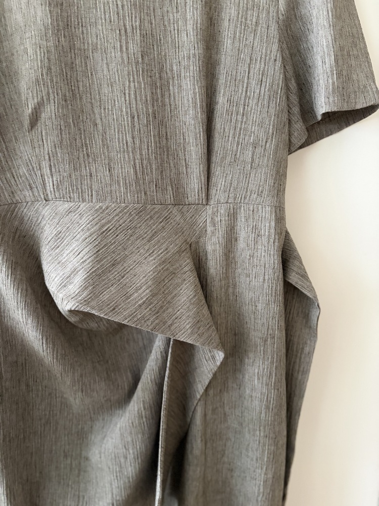 Elise Draped Slit Dress (Khaki)