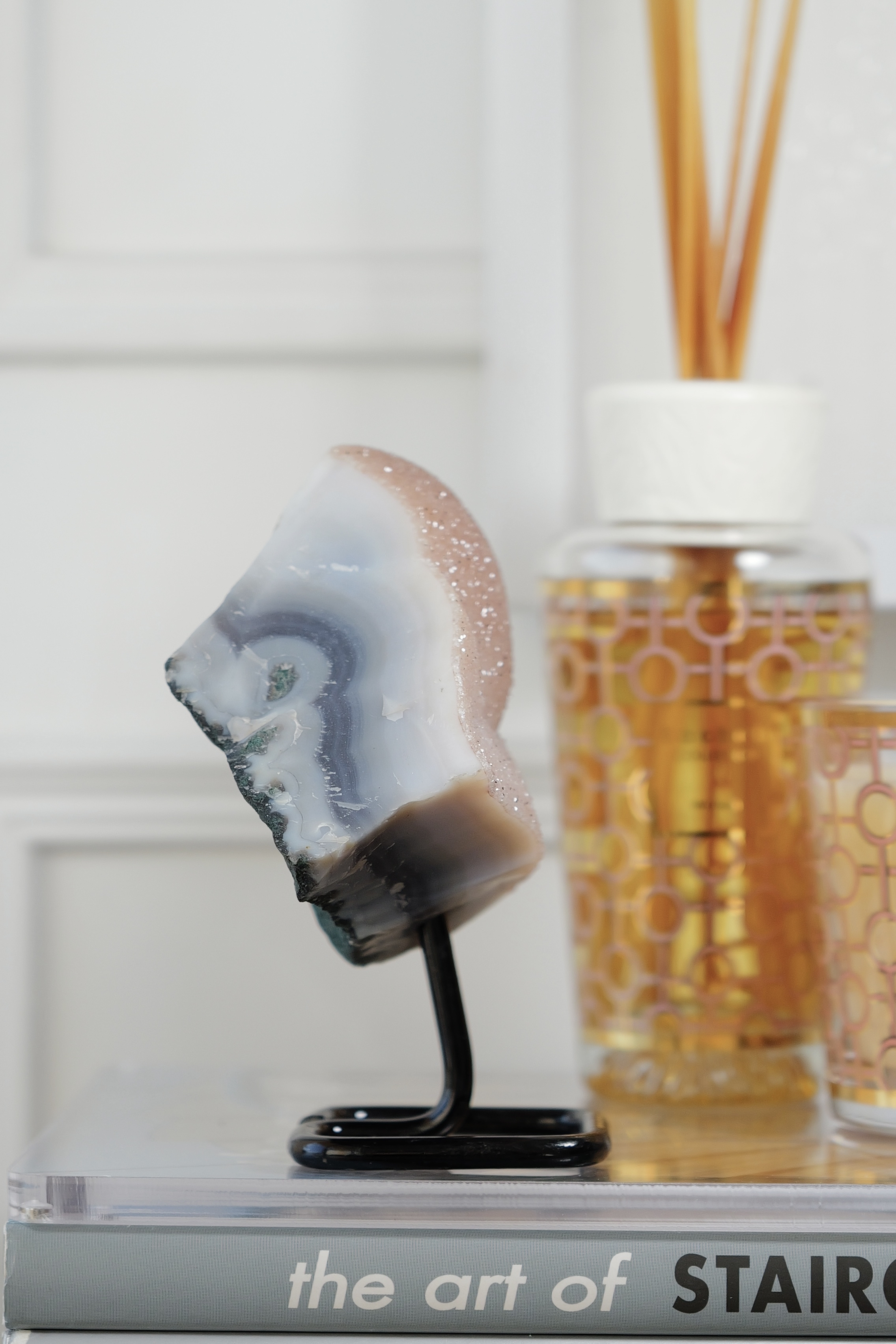 ༒14.5cm閃閃沙糖粉橙瑪瑙擺件༒AG.A31C58G7NN-RA27*3nm~