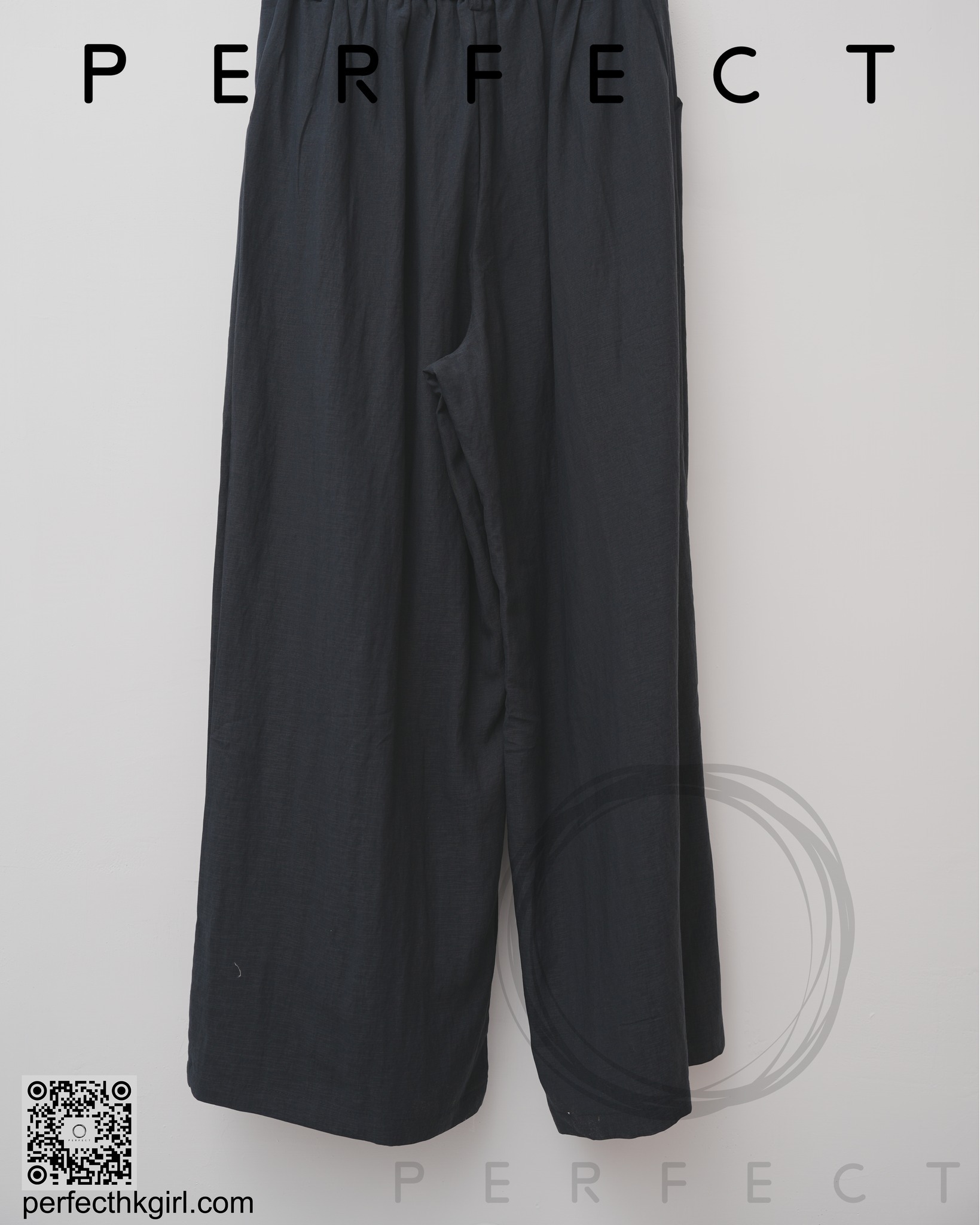 P0010_通爽西裝布料直腳垂感褲(文青藏藍色)