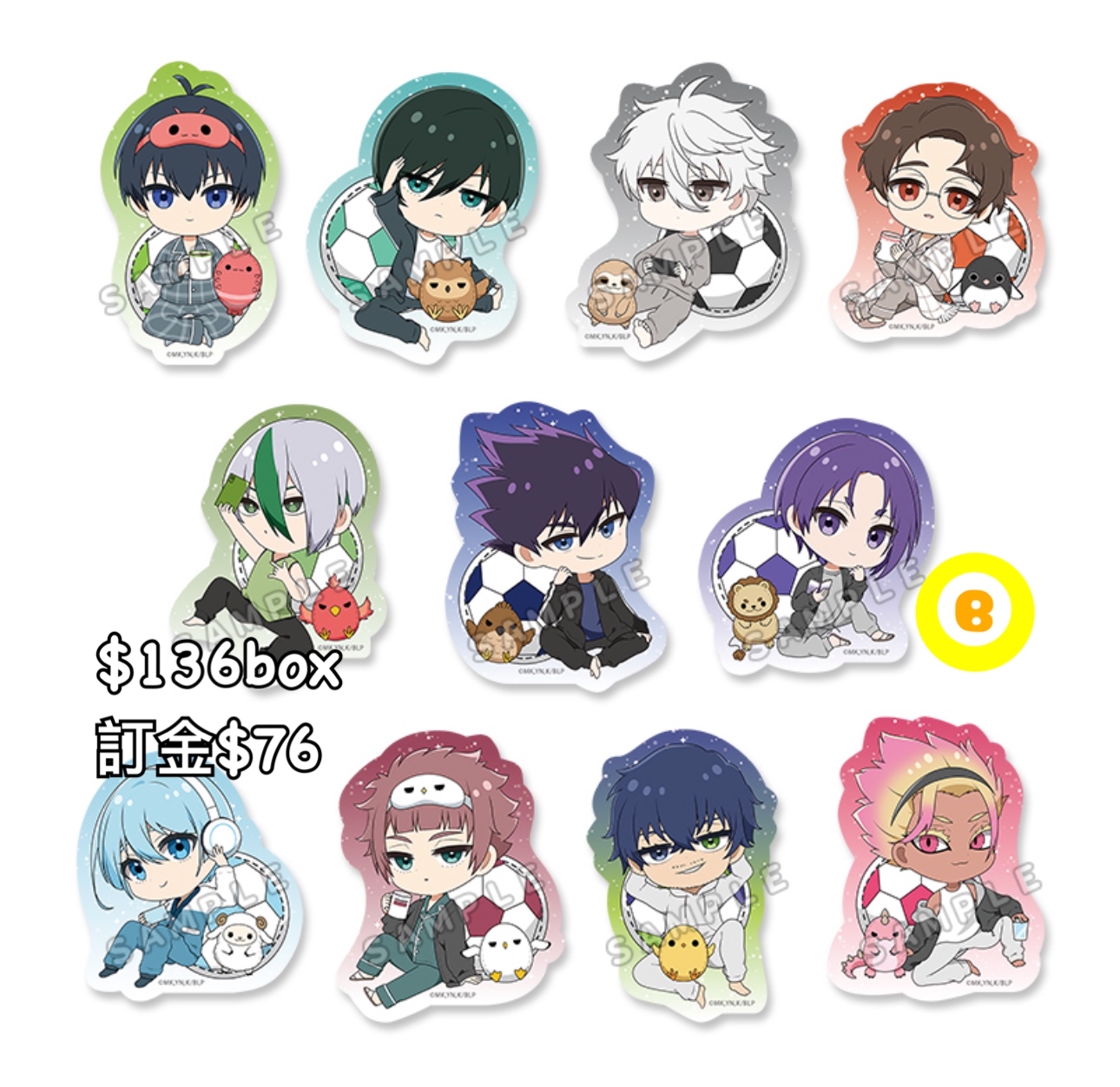 Preorder預訂6/2026年藍色監獄Relaxing Time貼紙原盒