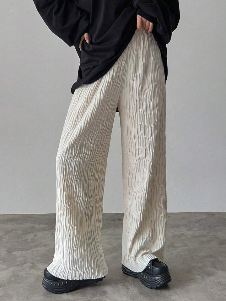 褶皺寬鬆長褲