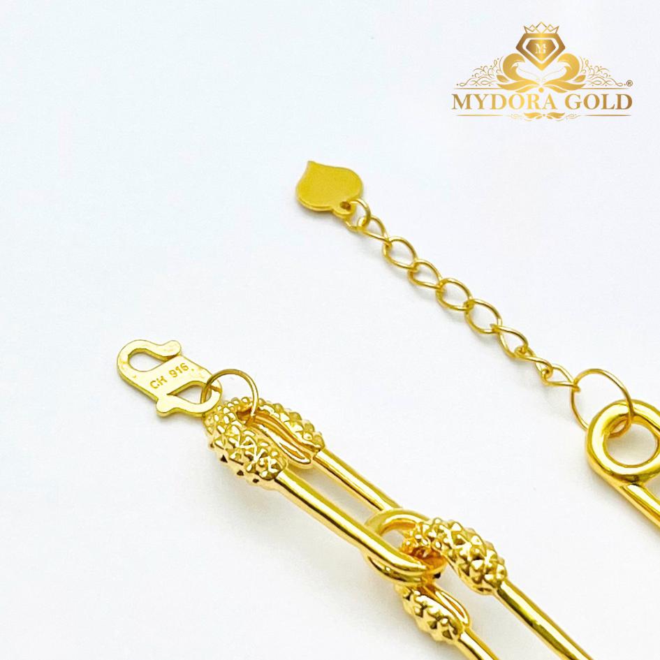 MYDORA Rantai Tangan Fesyen Safety Pin Link l EMAS 916/22K