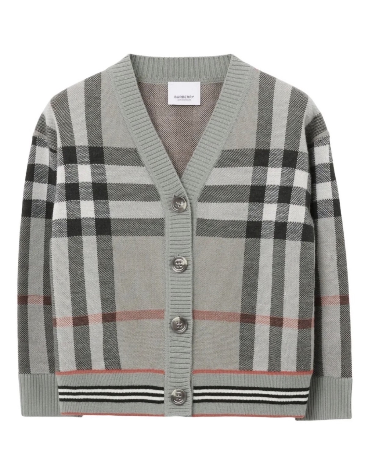 Burberry kids 經典灰色大格冷外套