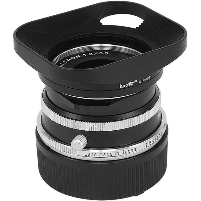 Haoge LH-VM13P Pare-Soleil Métal Carré Baïonnette Pour Voigtländer Ultron 35mm F/2 Vintage Line VM – Design Creux Anti-Reflet