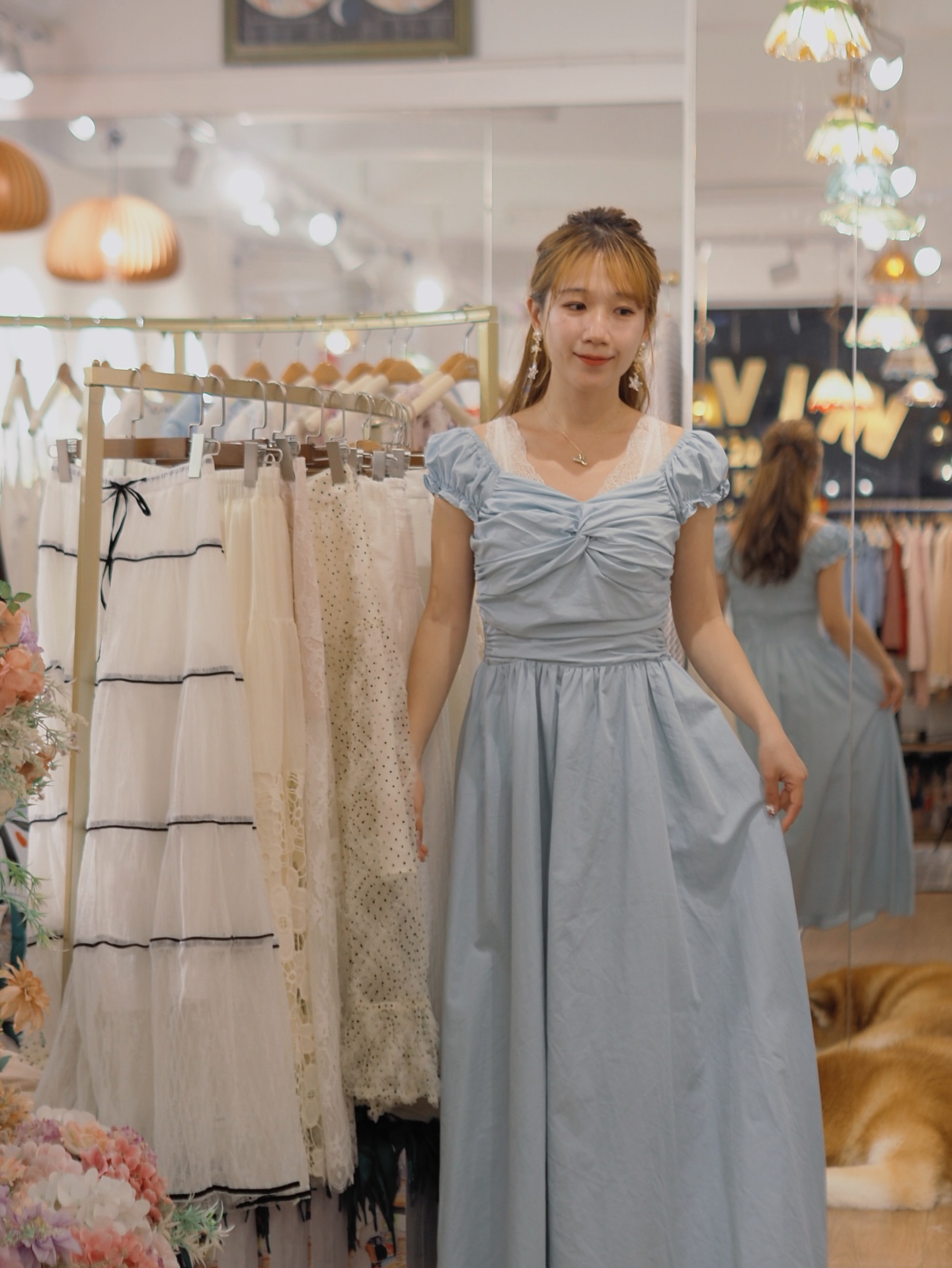 湖水綠色連身裙