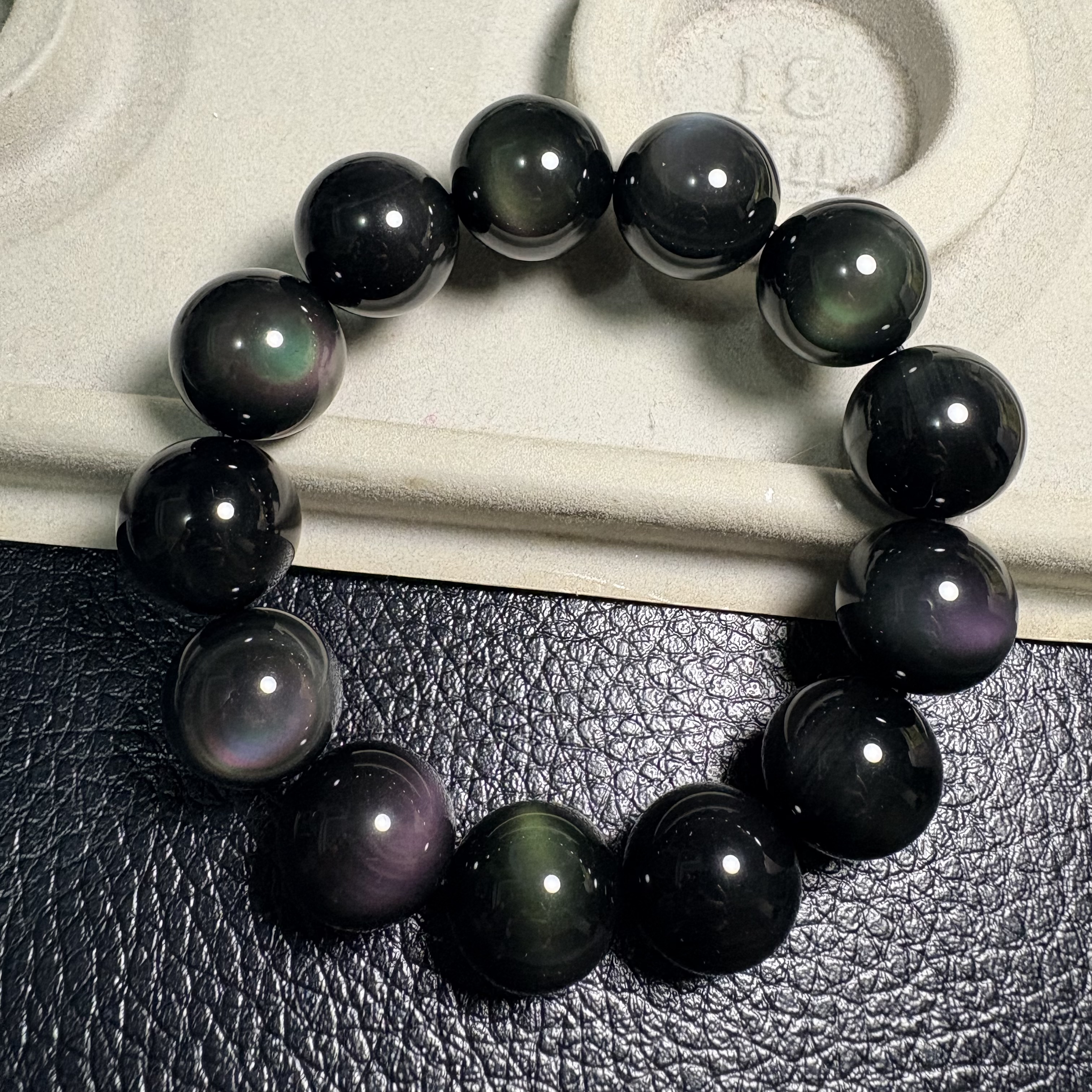 18mm雙彩彩曜石手串No.4290丨規格：18 mm珠18 cm手圈