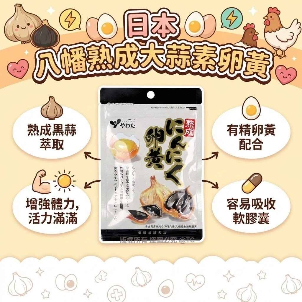 日本🇯🇵直送@限時預購🔛八幡熟成大蒜素卵黄 (一包30粒)