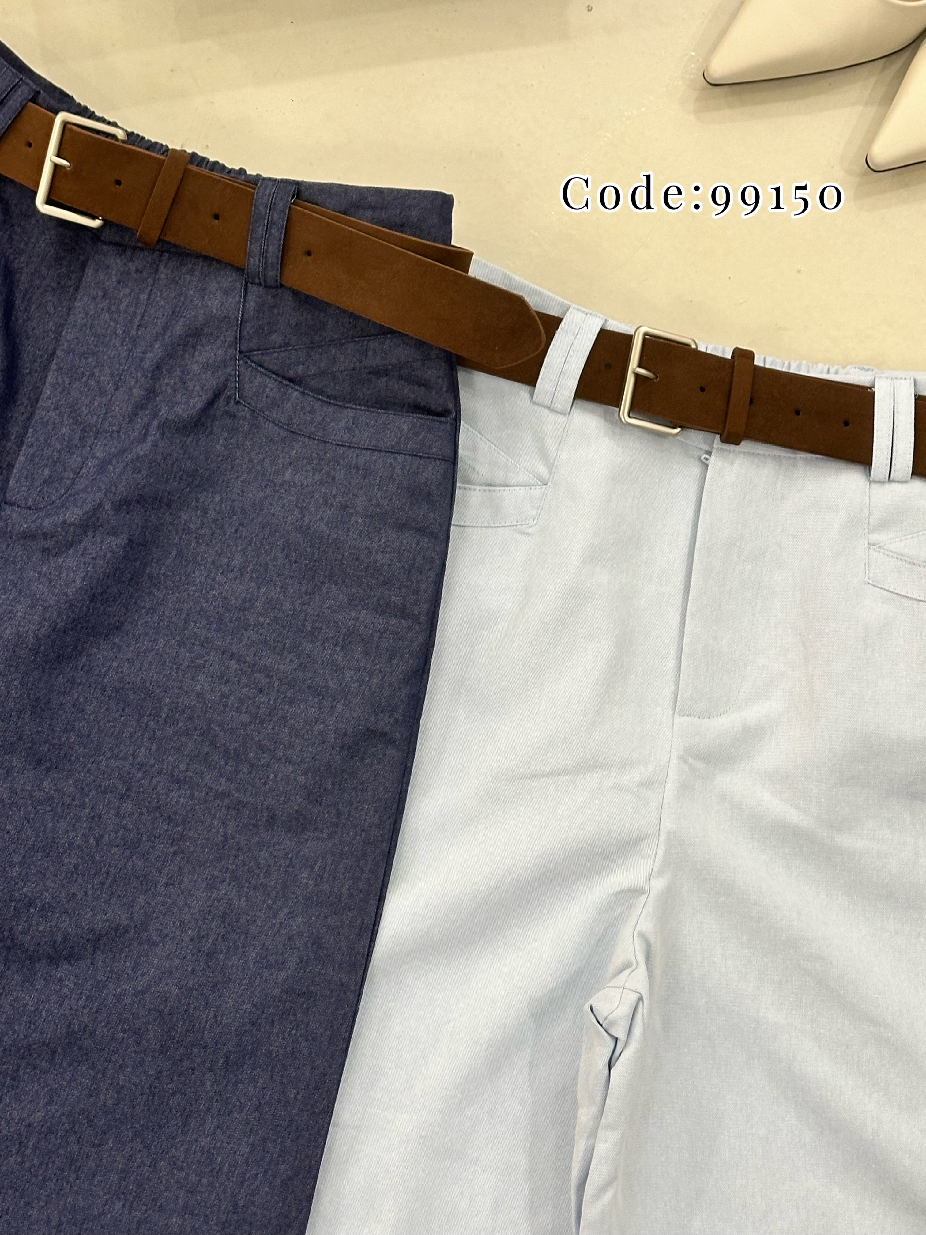 99150 PREMIUM LONG PANT 仿牛仔色直筒宽长裤