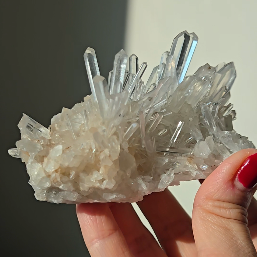 Blue smoke Lemurian needle quartz cluster - LQ545
