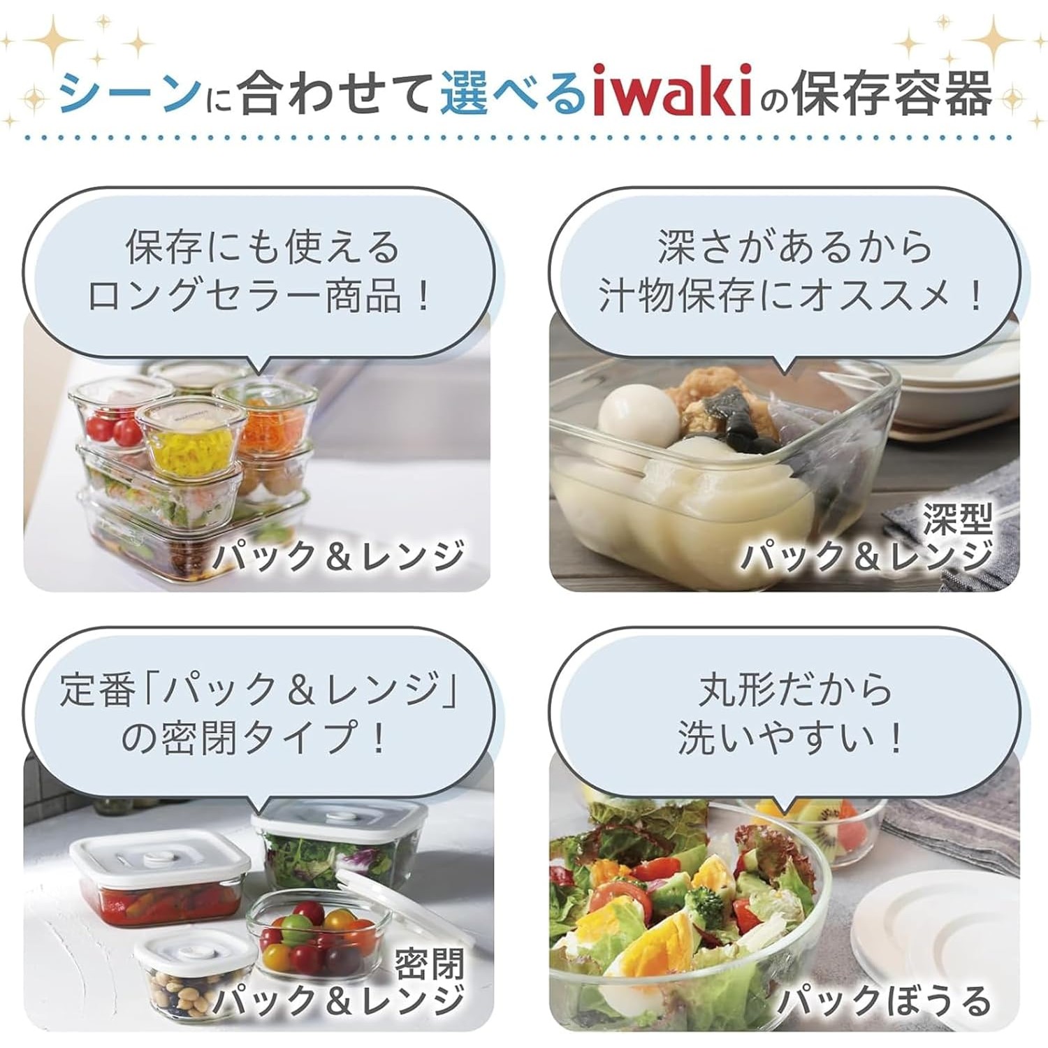 🔥🔥【日本直送《IWAKI》耐熱玻璃食物盒】7件套 | 限定色