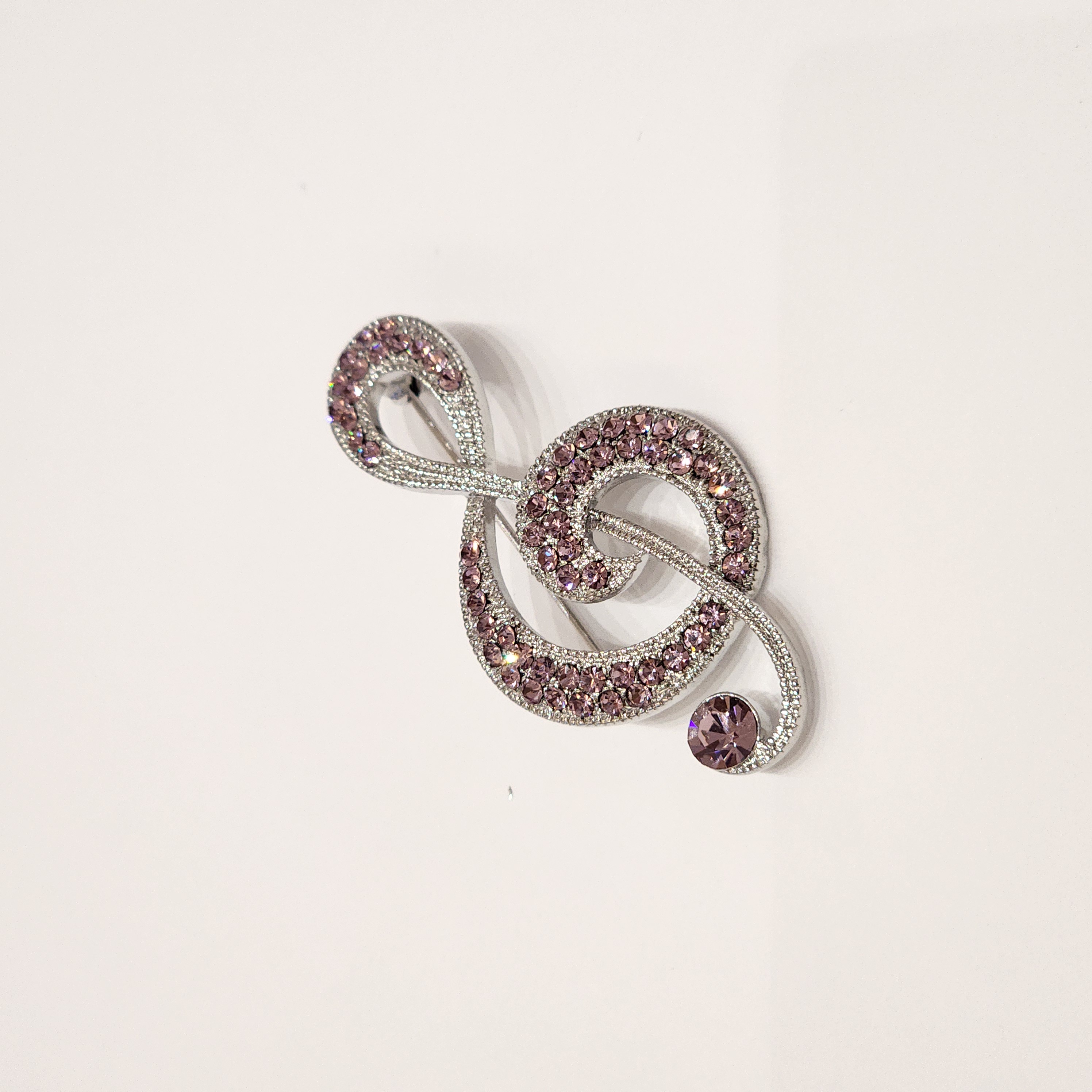 SWAROVSKI STONE TREBLE CLEF BROOCH